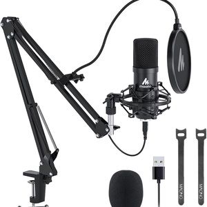 USB Microphone, MAONO Condenser Cardioid Metal Mic Kit